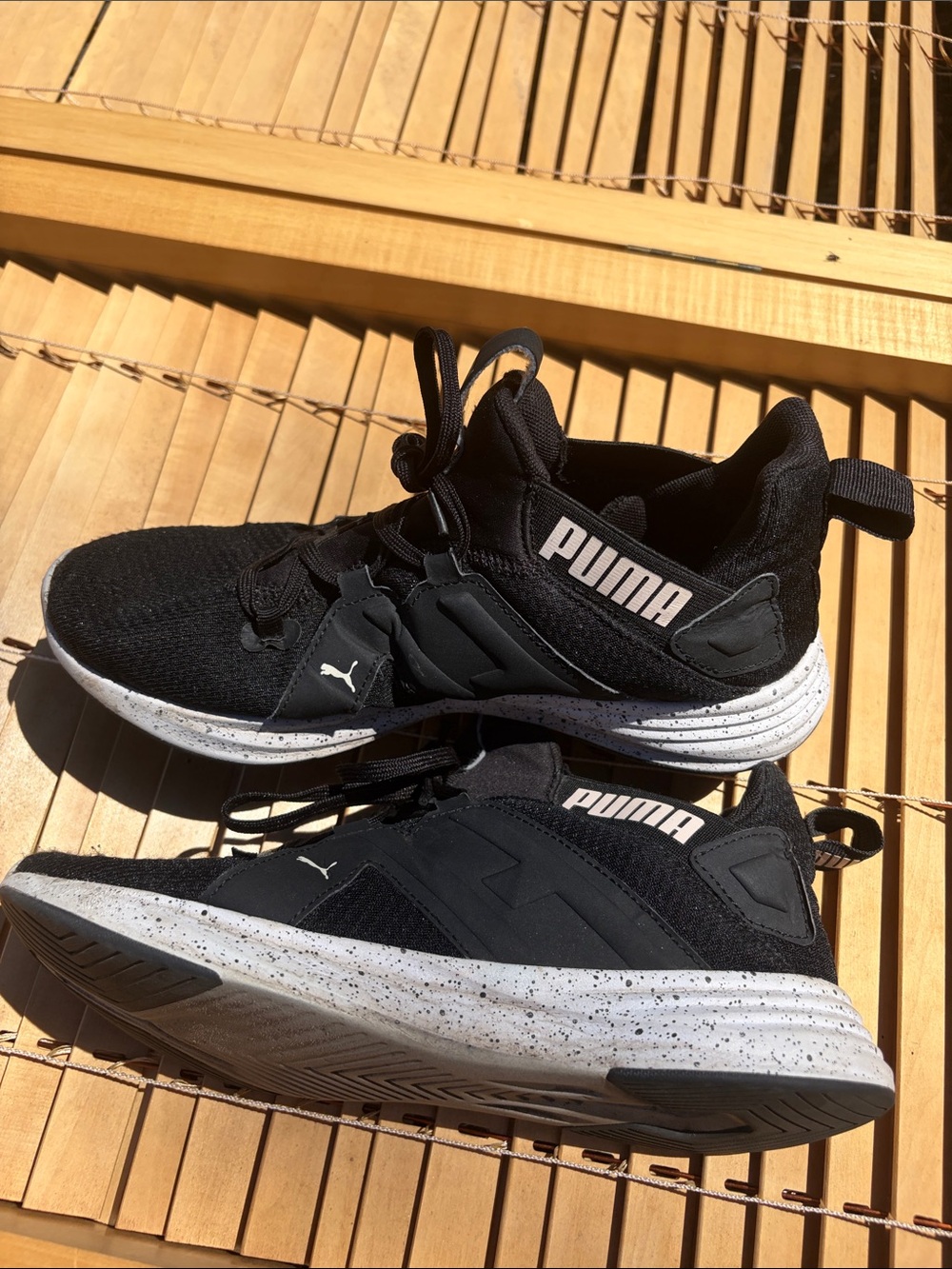 Puma Black Athletic Sneakers with White Speckled Soles - Picture 2 of 8